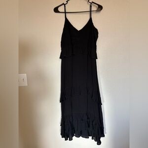 Chic Black Layered Maxi Dress